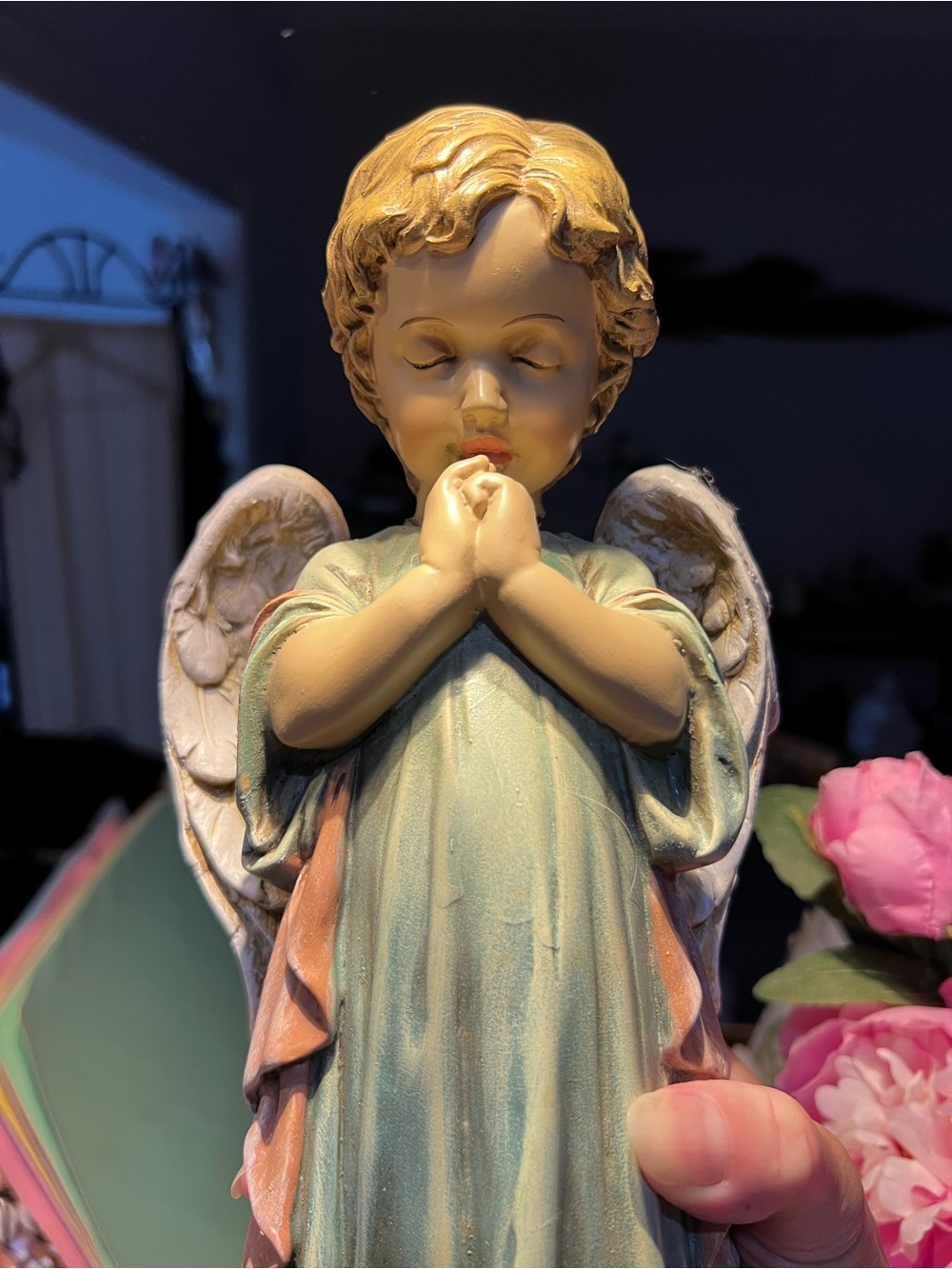 Broken Resin Angel Statuette. In process of repair Can buy it cheap!